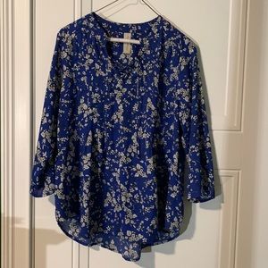 Blue flowered blouse